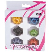 Набор из 6 разноцветных эрекционных колец - Toyfa Basic - в Балаково купить с доставкой