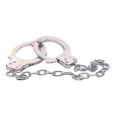Наручники из металла с длинной цепочкой CHROME HANDCUFFS METAL HANDCUFFS W. KEY - NMC - купить с доставкой в Балаково
