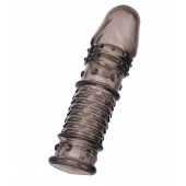 Дымчатая закрытая насадка ToyFa XLover с чешуйками и пупырышками - 13,5 см. - ToyFa - в Балаково купить с доставкой