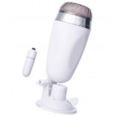 Мастурбатор-вагина в белой колбе с присоской и встраиваемой вибропулей - A-toys - в Балаково купить с доставкой