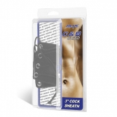 Чёрная утяжка на пенис со шнуровкой 100% PVC STRAP WITH METAL SNAP - BlueLine - в Балаково купить с доставкой