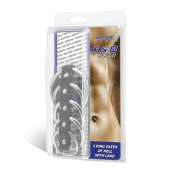 Хомут на пенис с 5 кольцами 5 Ring Gates Of Hell With Lead - BlueLine - купить с доставкой в Балаково