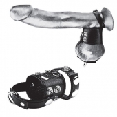 Утяжка на пенис и мошонку Cock Ring With 1.5  Ball Stretcher And Optional Weight Ring - BlueLine - купить с доставкой в Балаково