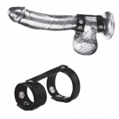 Утяжка на пенис с клёпками Duo Snap Cock And Ball Ring - BlueLine - купить с доставкой в Балаково