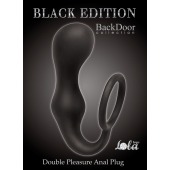 Чёрное эрекционное кольцо с анальной пробкой Double Pleasure Anal Plug - Lola Games - в Балаково купить с доставкой