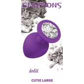 Большая фиолетовая анальная пробка Emotions Cutie Large с прозрачным кристаллом - 10 см. - Lola Games - купить с доставкой в Балаково
