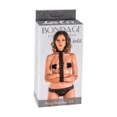 Ошейник с длинной лентой и наручниками Strap Bondage Kit Plus Size - Lola Games - купить с доставкой в Балаково