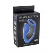 Синее эрекционное кольцо с анальной пробкой Button Anal Plug - Lola Games - в Балаково купить с доставкой