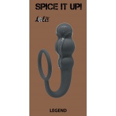 Серое эрекционное кольцо Legend с анальным стимулятором - Lola Games - в Балаково купить с доставкой