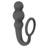 Серое эрекционное кольцо Legend с анальным стимулятором - Lola Games - в Балаково купить с доставкой