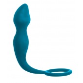 Бирюзовое эрекционное кольцо Sensation с анальным стимулятором - Lola Games - в Балаково купить с доставкой