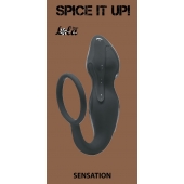 Серое эрекционное кольцо Sensation с анальным стимулятором - Lola Games - в Балаково купить с доставкой