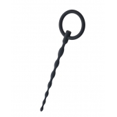 Чёрный уретральный плаг с кольцом - ToyFa - купить с доставкой в Балаково