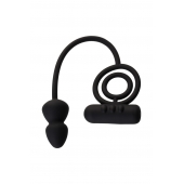 Чёрное эрекционное кольцо с вибропулькой и анальным хвостом - Erotist Adult Toys - в Балаково купить с доставкой