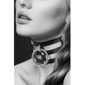 Чёрный тройной чокер с большим кольцом - Bijoux Pour Toi - купить с доставкой в Балаково