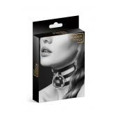 Чёрный тройной чокер с большим кольцом - Bijoux Pour Toi - купить с доставкой в Балаково