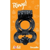 Чёрное эрекционное кольцо Rings Treadle с подхватом - Lola Games - в Балаково купить с доставкой