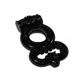 Чёрное эрекционное кольцо Rings Treadle с подхватом - Lola Games - в Балаково купить с доставкой