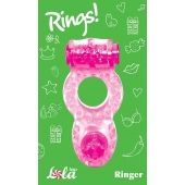 Розовое эрекционное кольцо с вибрацией Rings Ringer - Lola Games - в Балаково купить с доставкой