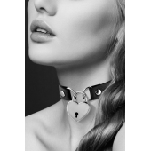 Черный чокер с замком в форме сердца - Bijoux Pour Toi - купить с доставкой в Балаково