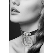 Черный чокер с двумя кольцами - Bijoux Pour Toi - купить с доставкой в Балаково