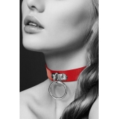 Красный узенький чокер с кольцом - Bijoux Pour Toi - купить с доставкой в Балаково