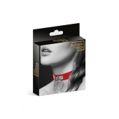 Красный узенький чокер с кольцом - Bijoux Pour Toi - купить с доставкой в Балаково
