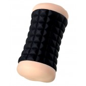 Двухсторонний мастурбатор JOS JANICE в черном цилиндре - JOS - в Балаково купить с доставкой