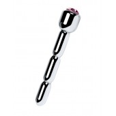 Серебристый уретральный плаг со стразом - 7 см. - ToyFa - купить с доставкой в Балаково