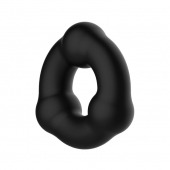 Черное эрекционное кольцо с 3 шариками - Baile - в Балаково купить с доставкой