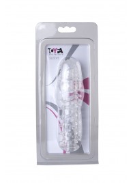 Прозрачная, закрытая насадка с шипами и точками - 13,5 см. - Toyfa Basic - в Балаково купить с доставкой