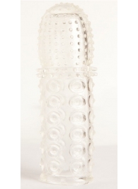 Прозрачная закрытая гелевая насадка - 13,5 см. - Toyfa Basic - в Балаково купить с доставкой