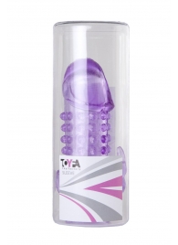 Закрытая фиолетовая насадка с 2 отростками - 13 см. - Toyfa Basic - в Балаково купить с доставкой