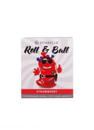 Стимулирующий презерватив-насадка Roll   Ball Strawberry - Sitabella - купить с доставкой в Балаково