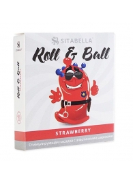 Стимулирующий презерватив-насадка Roll   Ball Strawberry - Sitabella - купить с доставкой в Балаково