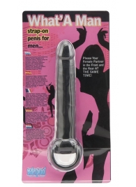 Чёрная насадка на пенис для анальной стимуляции WHATA MAN - 16 см. - Seven Creations - в Балаково купить с доставкой