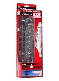 Прозразная закрытая насадка на пенис с поддержкой мошонки Clearly Ample Penis Enhancer - 22 см. - XR Brands - в Балаково купить с доставкой