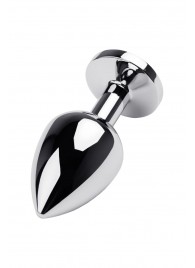 Серебристая коническая анальная пробка с красным кристаллом - 8 см. - ToyFa - купить с доставкой в Балаково