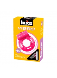 Розовое эрекционное виброкольцо Luxe VIBRO  Ужас Альпиниста  + презерватив - Luxe - в Балаково купить с доставкой