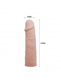 Закрытая телесная насадка-фаллос - 17 см. - Sex Expert - в Балаково купить с доставкой