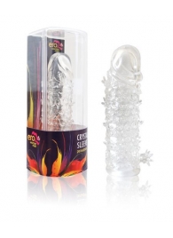 Закрытая прозрачная рельефная насадка Crystal sleeve - 13 см. - Erowoman-Eroman - в Балаково купить с доставкой