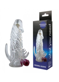 Закрытая прозрачная вибронасадка на пенис Crystal Sleeve Vibe - Erowoman-Eroman - в Балаково купить с доставкой