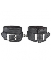 Черные фиксаторы для ног на цепи с мехом внутри - Lux Fetish - купить с доставкой в Балаково