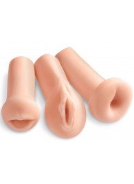 Комплект из 3 мастурбаторов All 3 Holes: вагина, анус, ротик - Pipedream - в Балаково купить с доставкой