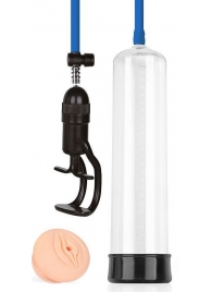 Прозрачная вакуумная помпа Sex Expert с насадкой-вагиной - Sex Expert - в Балаково купить с доставкой