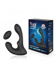 Черный силиконовый вибромассажер простаты с пультом ДУ - Sex Expert - в Балаково купить с доставкой