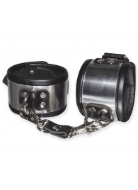 Эффектные серебристо-черные наручники с металлическим блеском - Sitabella - купить с доставкой в Балаково