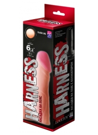 Телесная реалистичная насадка на Harness с коннектором BLACK LINE - 17 см. - LOVETOY (А-Полимер) - купить с доставкой в Балаково