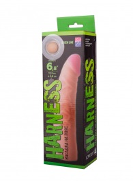 Телесная изогнутая насадка на Harness с коннектором GREEN LINE - 18 см. - LOVETOY (А-Полимер) - купить с доставкой в Балаково