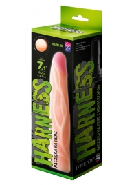 Телесная насадка с венками на Harness с коннектором GREEN LINE - 18 см. - LOVETOY (А-Полимер) - купить с доставкой в Балаково